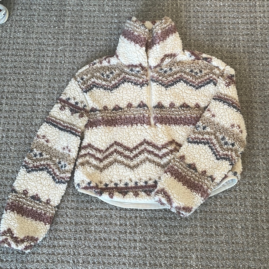 Patterned Sherpa Pullover